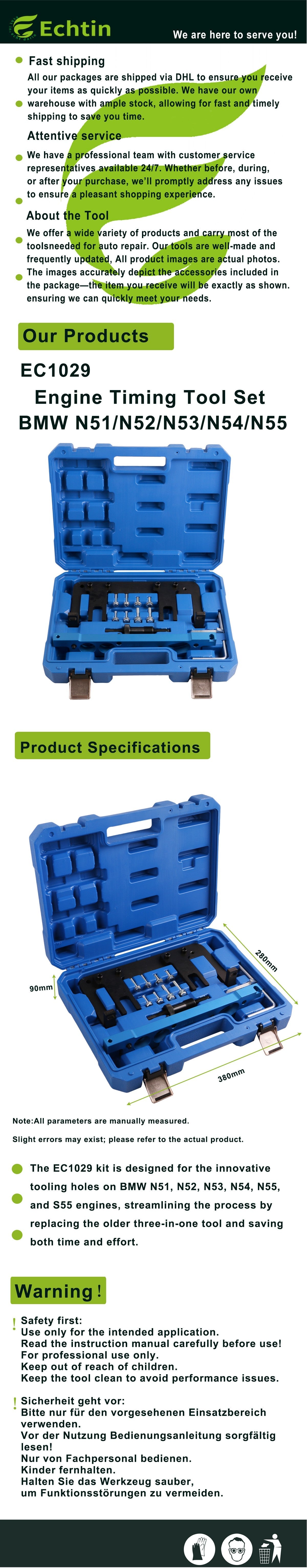 echtools EC1029 MotorEinstellwerkzeug Steuerkette Arretierung Werkzeug für BMW N51/N52/N53/N54/N55