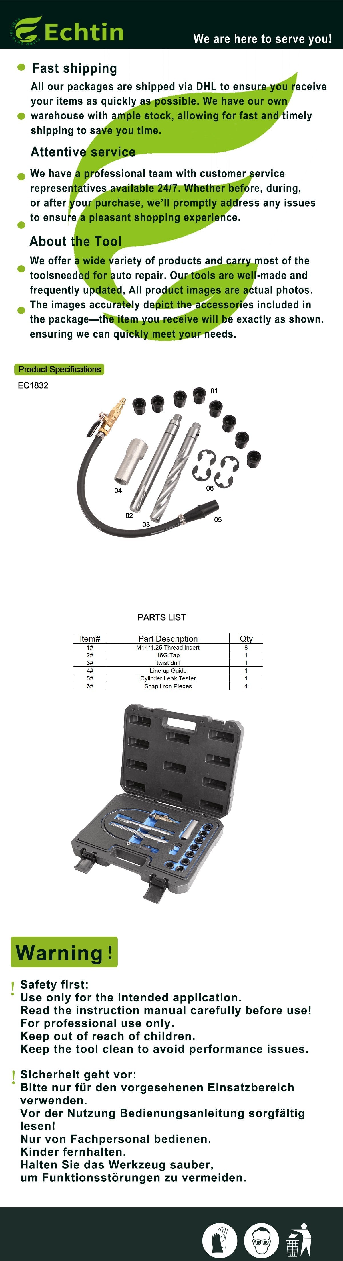 echtools EC1832 Zündkerzen werkzeug für Ford 4,6L 5,4L 6,8L und V-10 zwei Ventil motoren