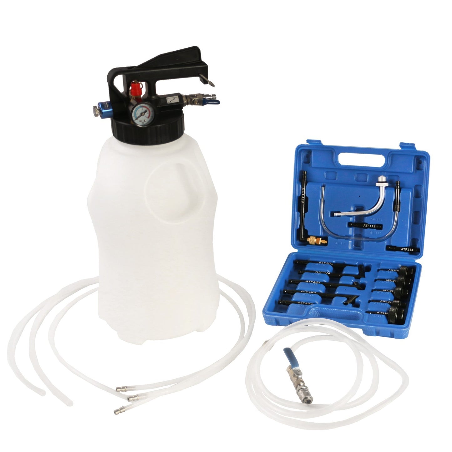 ATF Getriebeöl Druckluft Befüllen Gerät 10L Werkzeugset mit Wechselteile2