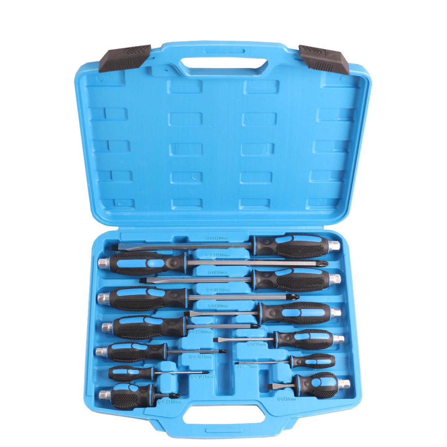 echtools EC2002 SCHRAUBENDREHER SATZ 12-tlg. MAGNET SCHRAUBENZIEHER KREUZ SCHLITZ WERKZEUG