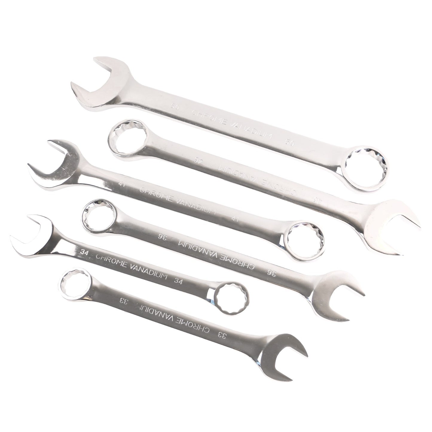 6-teiliges Jumbo metrisch poliertes Kombinationsschlüssel-Set 33 mm - 50 mm1