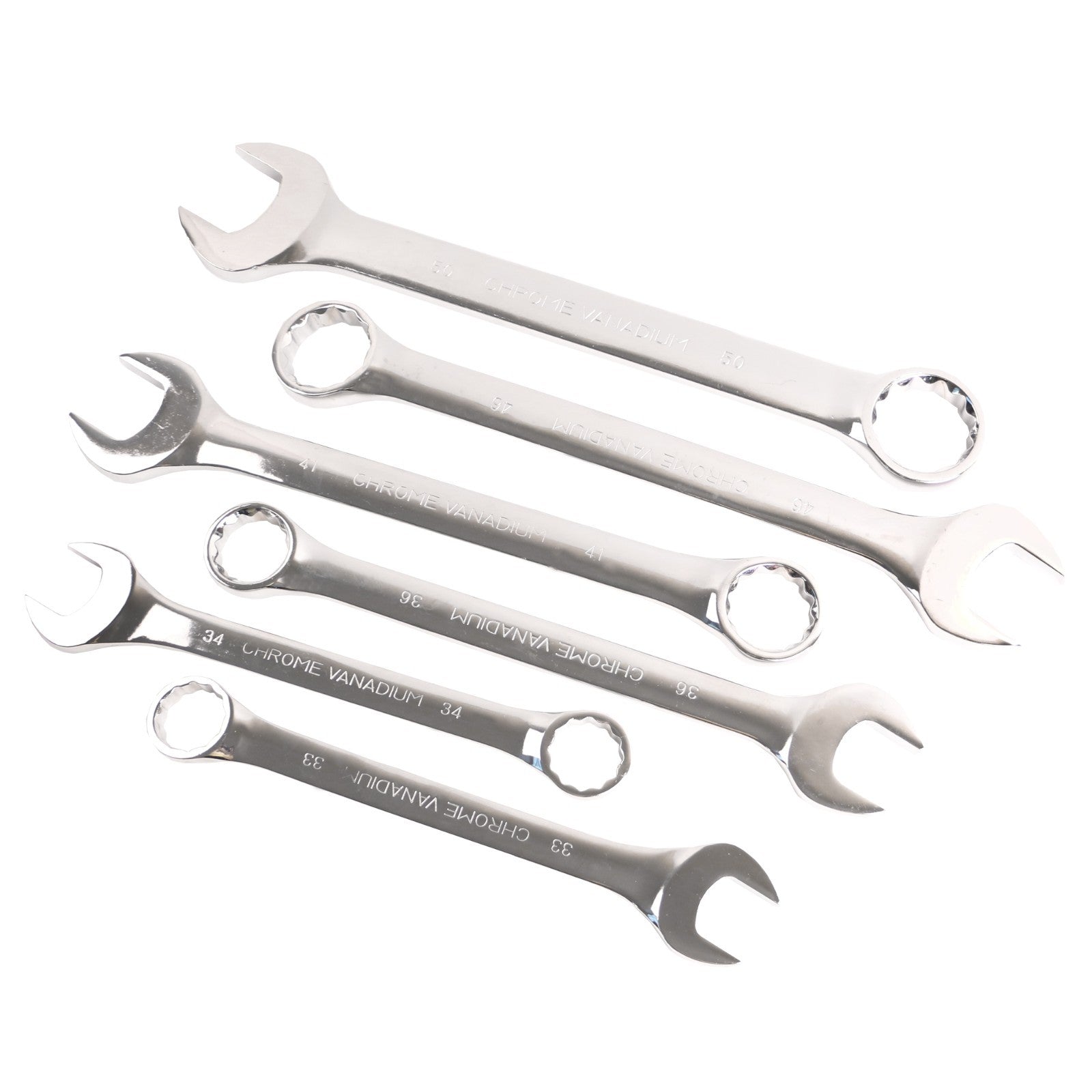 6-teiliges Jumbo metrisch poliertes Kombinationsschlüssel-Set 33 mm - 50 mm1