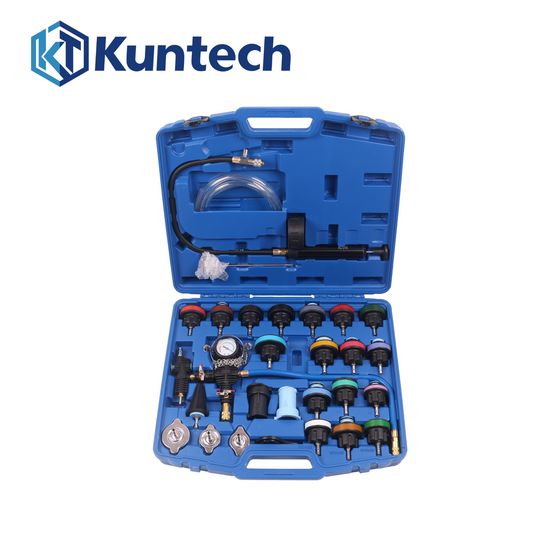 28 tlg KFZ Kühler Abdrückgerät Kühlsystemtester Vacuum Cooling System Tester Kit0