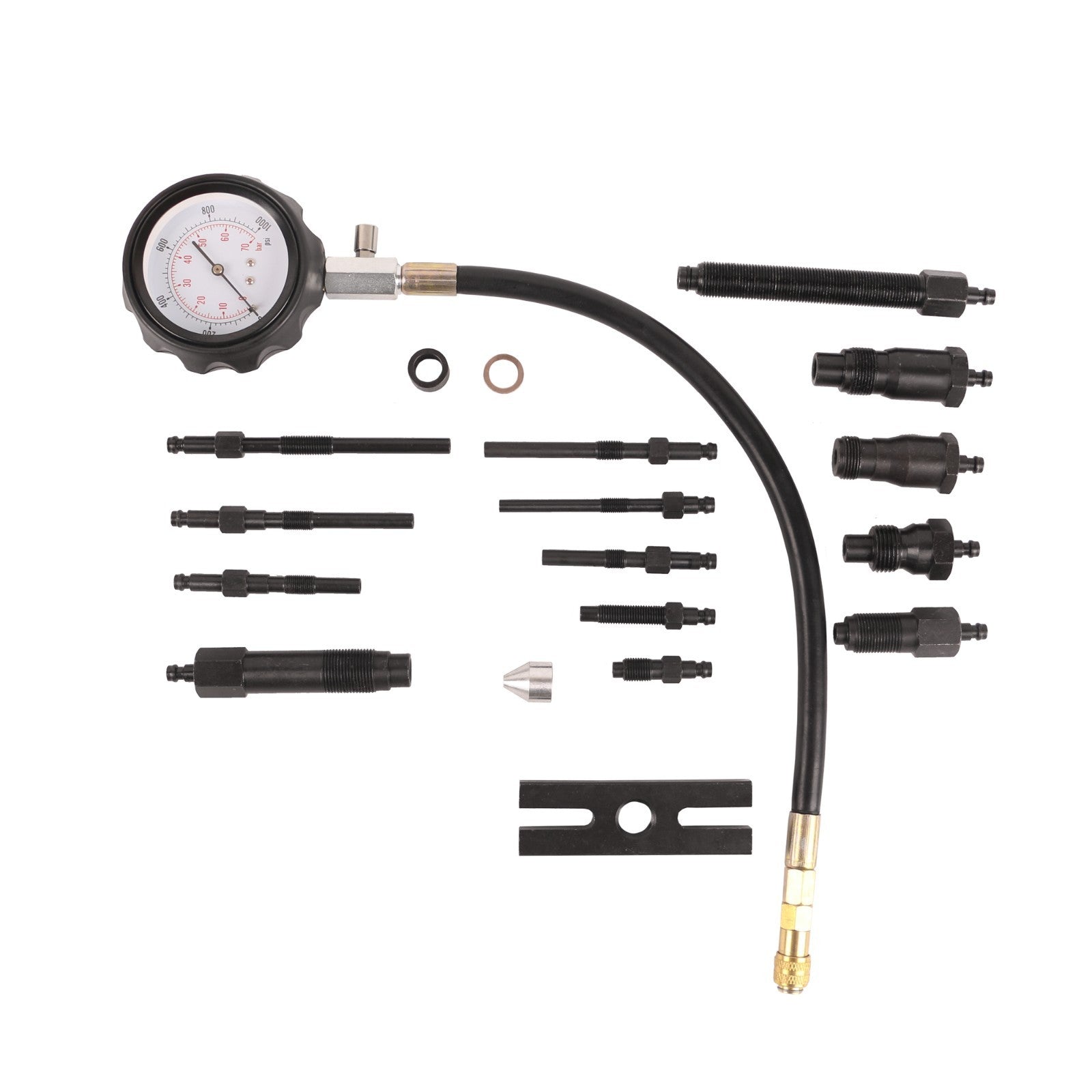 17-tlg. Druckprüfgerät für Dieselmotoren Kompressionsdruckprüfer1