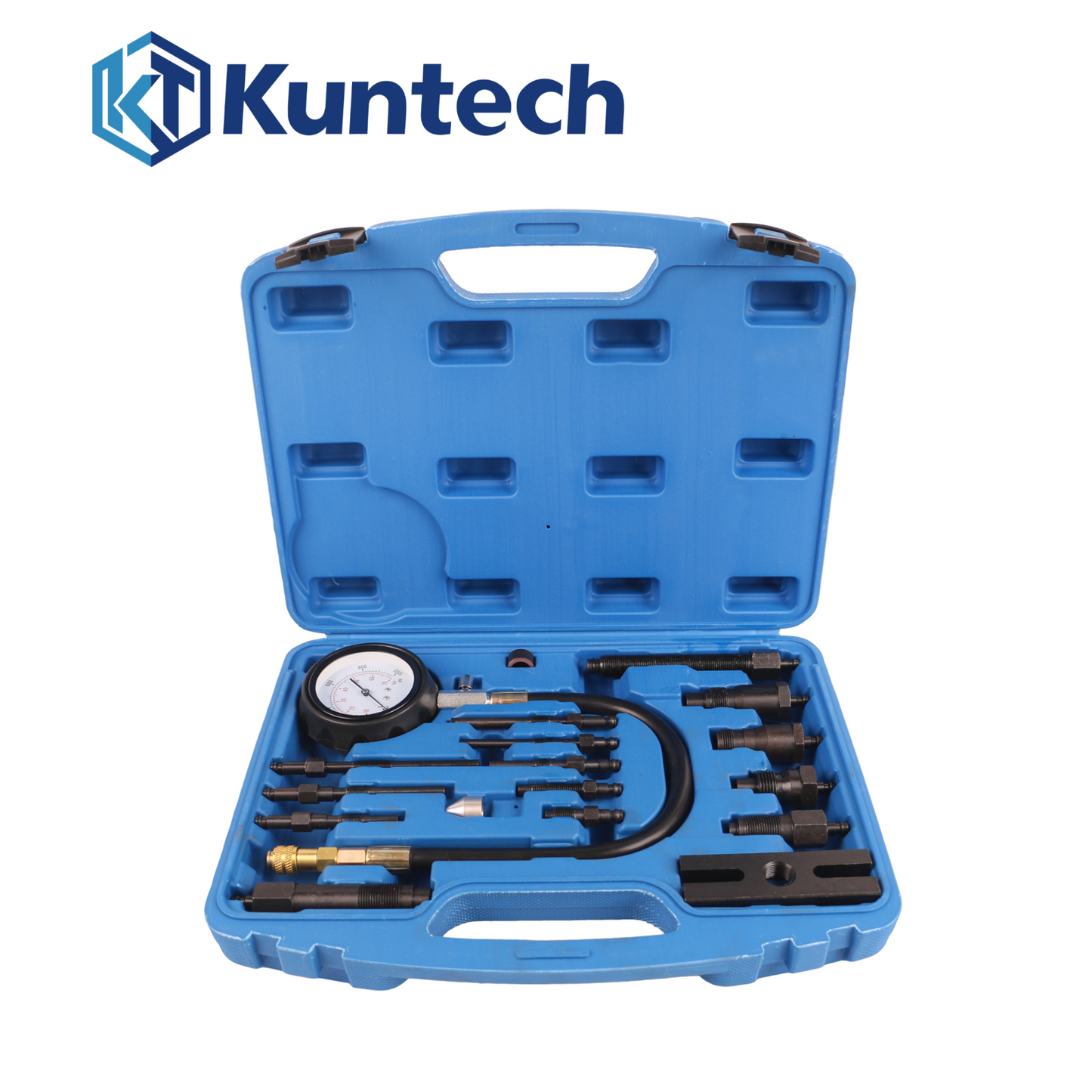 17-tlg. Druckprüfgerät für Dieselmotoren Kompressionsdruckprüfer0