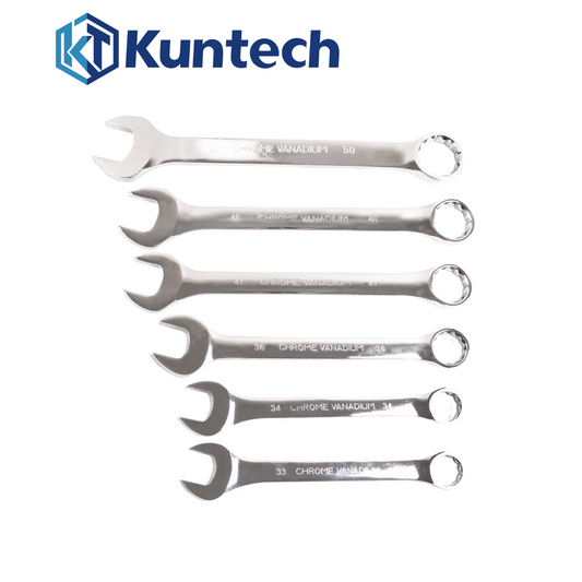 6-teiliges Jumbo metrisch poliertes Kombinationsschlüssel-Set 33 mm - 50 mm0