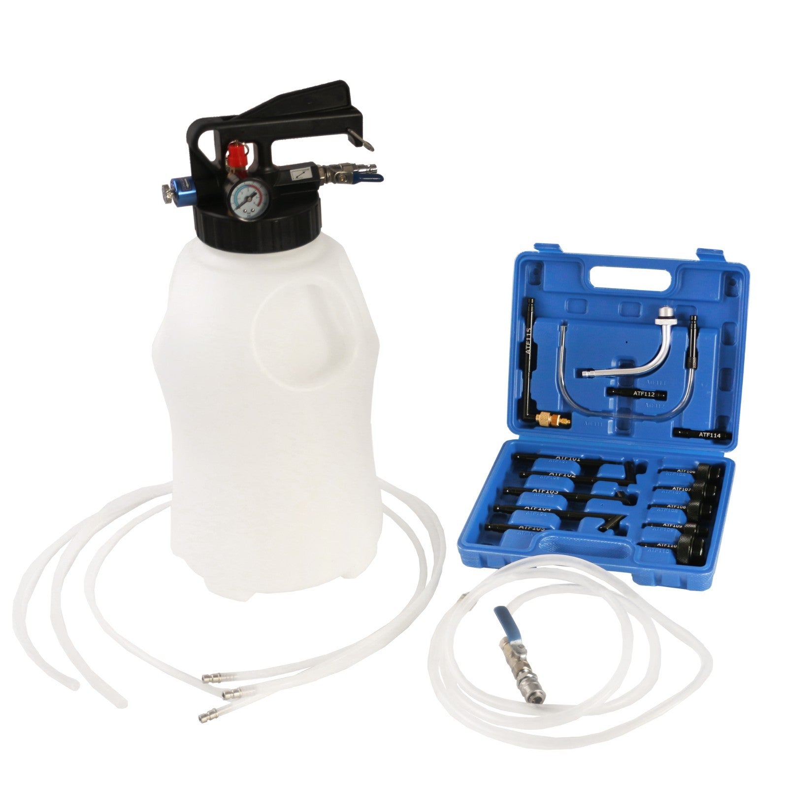 ATF Getriebeöl Druckluft Befüllen Gerät 10L Werkzeugset mit Wechselteile2