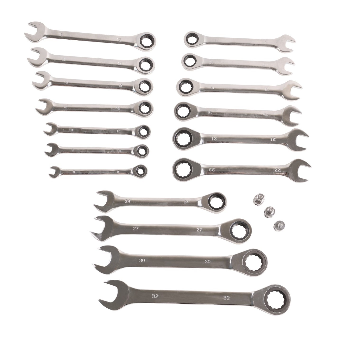 Ratschenschlüssel Satz 8-32mm Maul Ring Ratsche Schlüssel 17 tlg Include 3 AD1