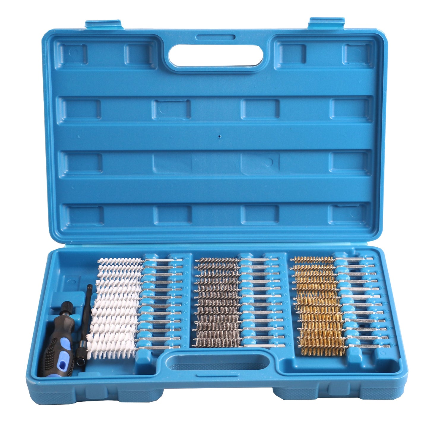 echtools EC1406 38 tlg. Rundbürsten-Set Bohrlochbürsten Nylon Messing Stahl Bürsten Satz