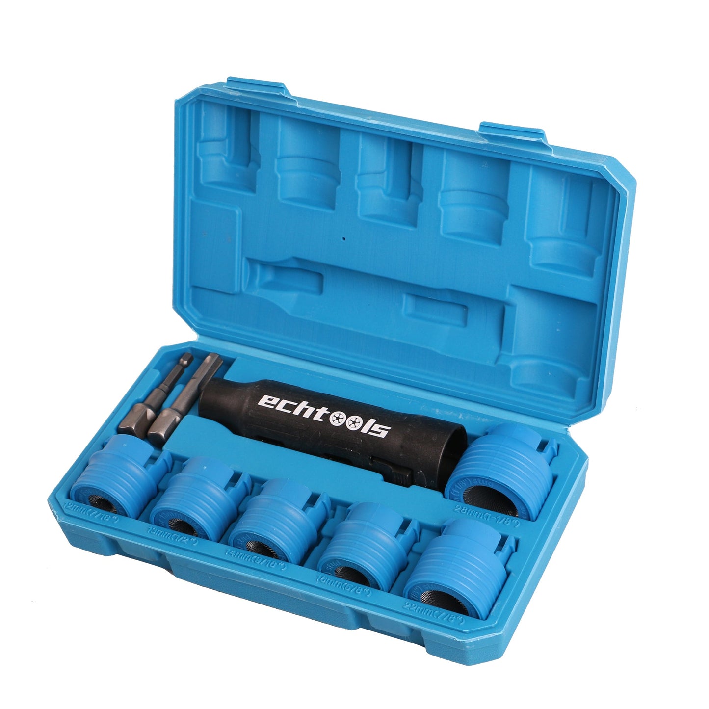 echtools EC1452 Radbolzen-Reinigungswerkzeug-Set 9-tlg. 1/2" mit M12 M13 M14 M16 M22 M28 Bürsten