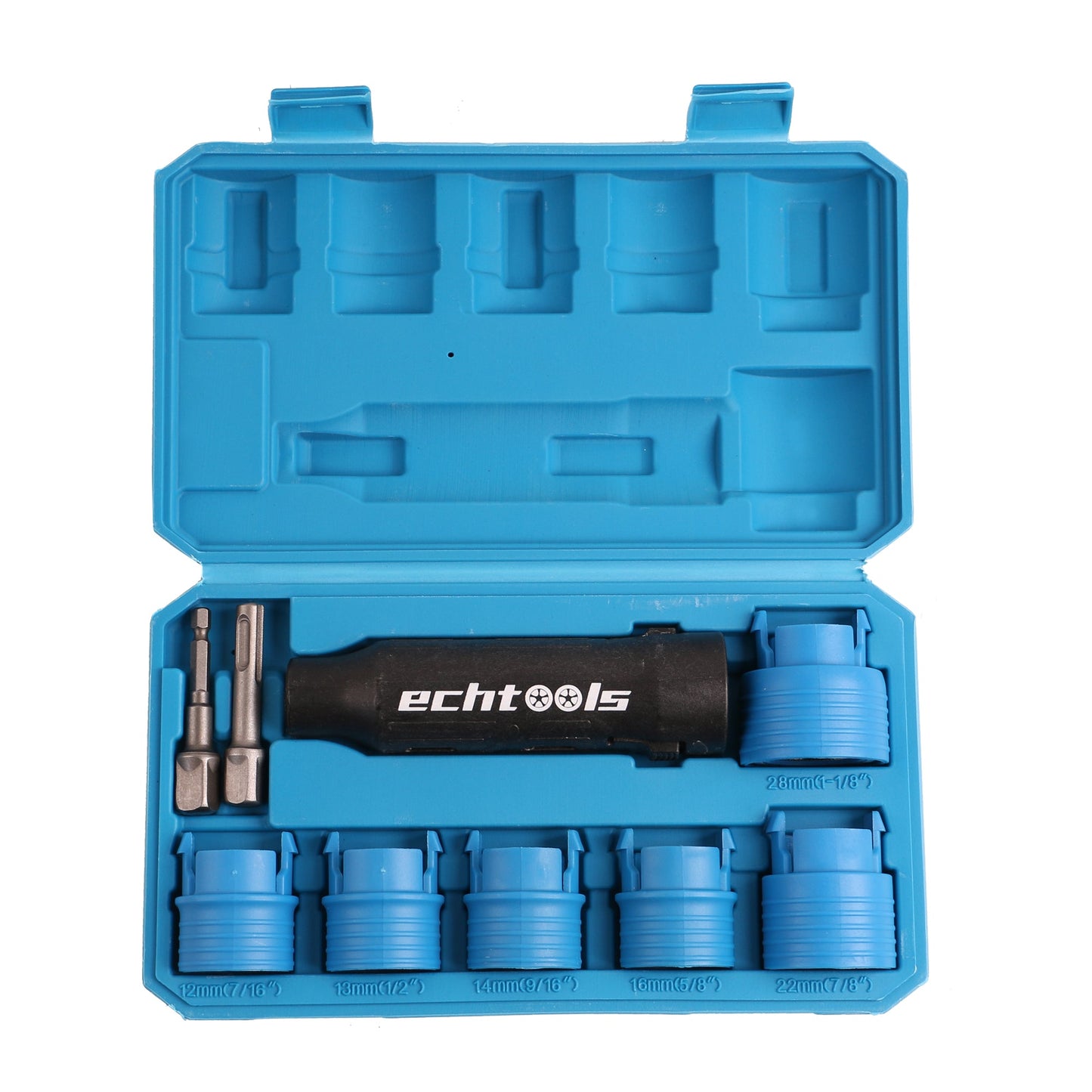 echtools EC1452 Radbolzen-Reinigungswerkzeug-Set 9-tlg. 1/2" mit M12 M13 M14 M16 M22 M28 Bürsten