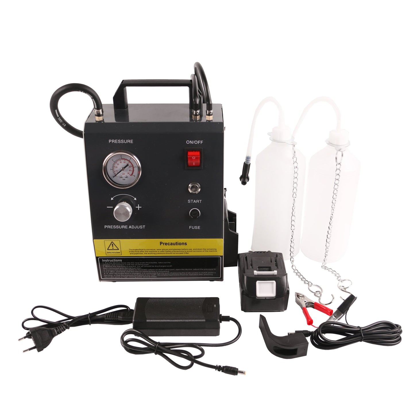echtools EC1520 Elektrischer Bremsenentlüfter mit Akku Kupplung Entlüften Adapter Set