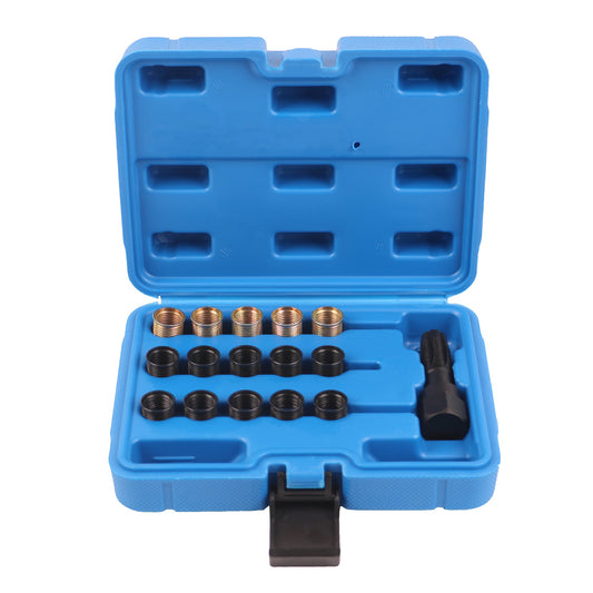 echtools EC1805 Zündkerzen Gewinde Reparatur Satz M14x1.25 Ersatzgewinde Bohrer Gewindehülse Kfz