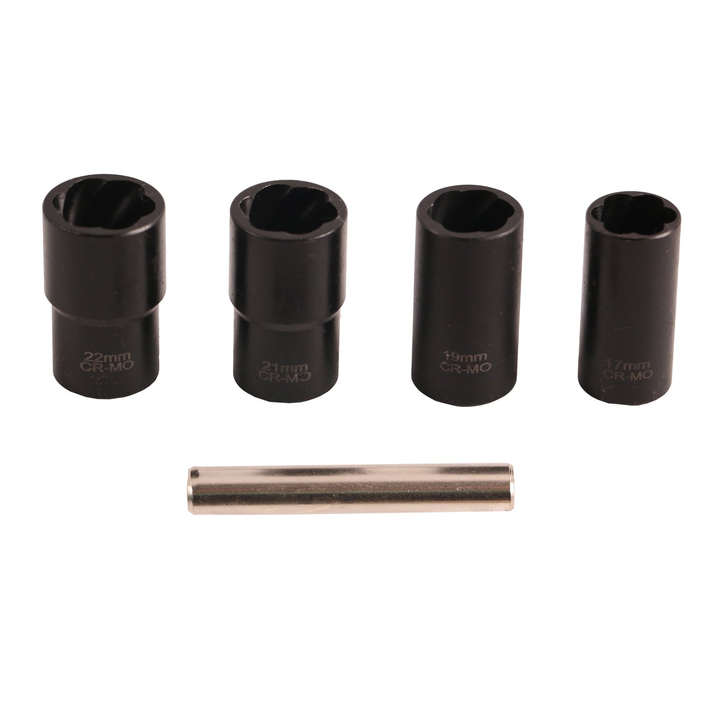 echtools EC1806 Spiral-Profil-Steckschlüssel-Satz / Schraubenausdreher | 12,5 mm (1/2") SW 17 - 22 mm | 5-tlg.