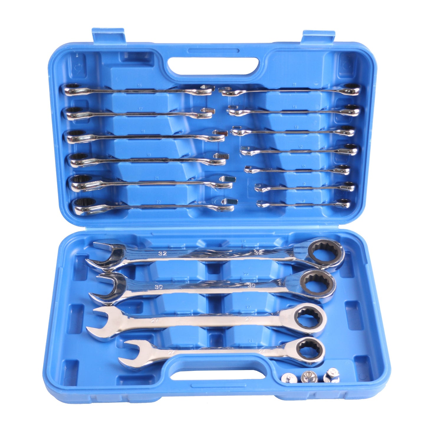 echtools EC2001 Ratschenschlüssel Satz 8-32mm Maul Ring Ratsche Schlüssel 17tlg Include 3 AD