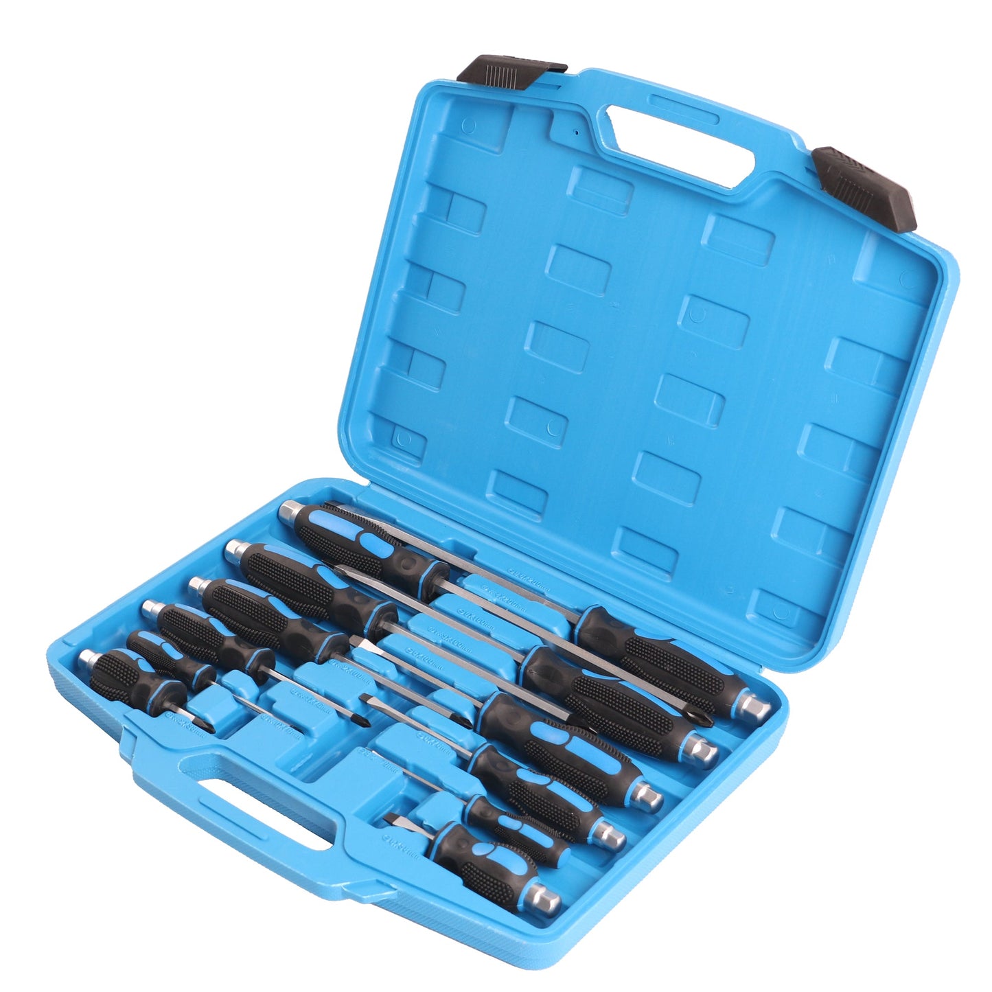 echtools EC2002 SCHRAUBENDREHER SATZ 12-tlg. MAGNET SCHRAUBENZIEHER KREUZ SCHLITZ WERKZEUG
