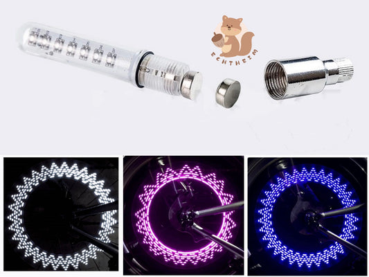 echtheim Premium Fahrrad Ventilkappen LED Speichenlicht Radlicht Ventil Reifen Licht Felgenlicht