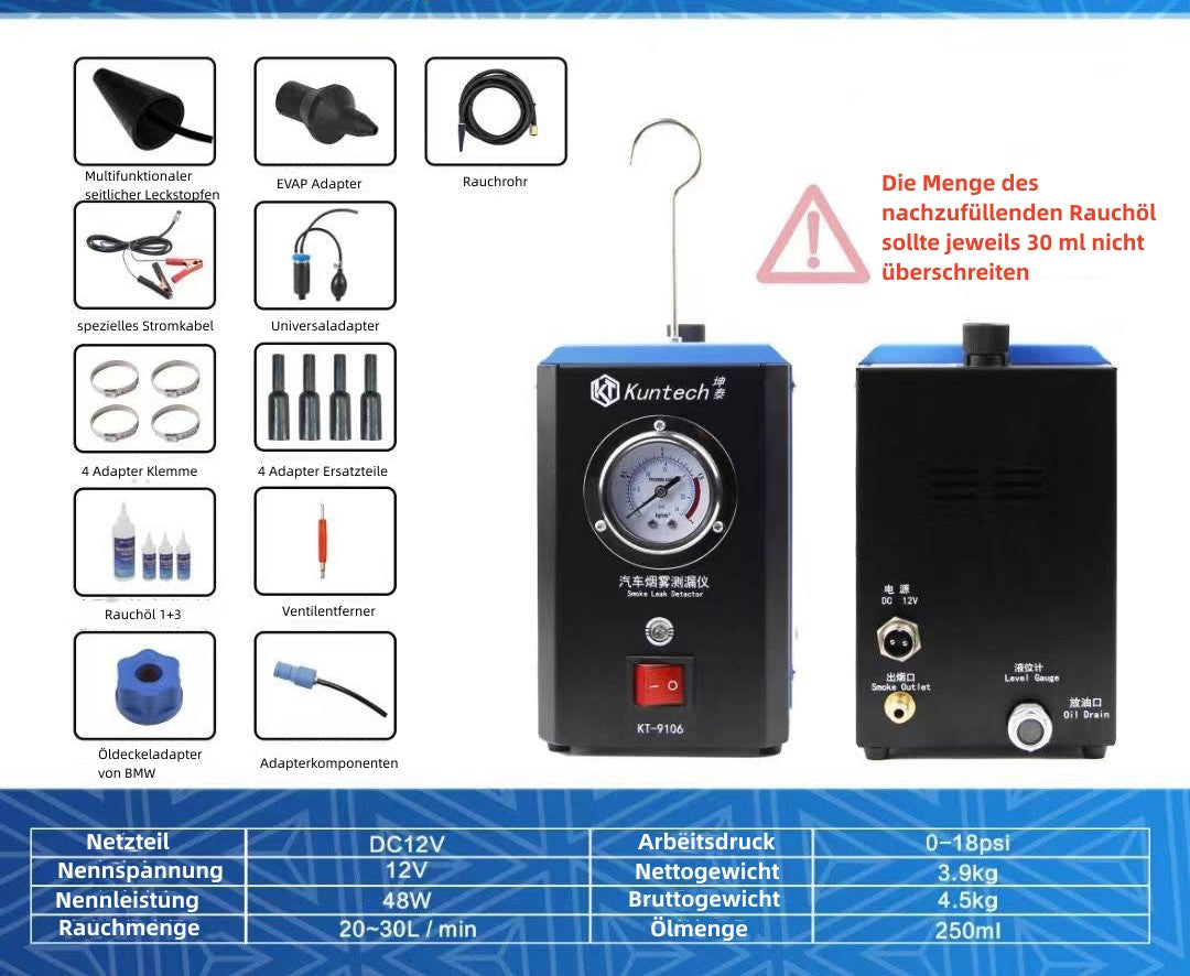 echtools EC1403 KFZ Rauch Maschine Lecksuchgerät EVAP Kraftstoffleitung Nebelmaschine Diagnose